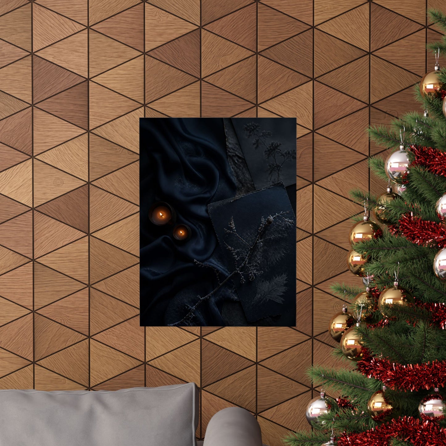 Silk Drape Wall Art Print | Winter Dark Japandi Moody Minimal Art