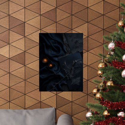 Silk Drape Wall Art Print | Winter Dark Japandi Moody Minimal Art