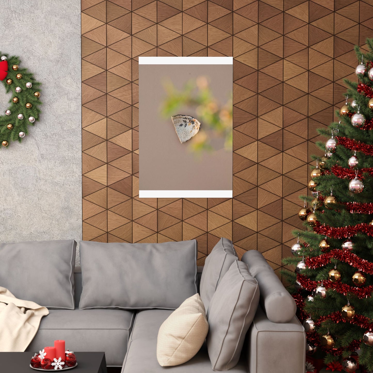 Ma Ceramic Bowl Wall Art Print - Japandi Japanese Pattern