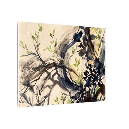 Ma Shadow Play Canvas Art - Dark Japandi Charcoal Ink