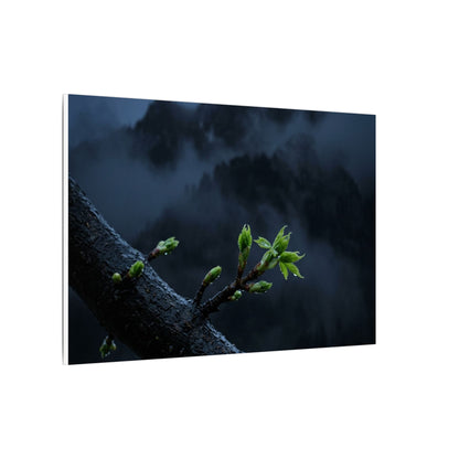 Moonlight Mountain Mist Canvas Art - Dark Japandi Kanso
