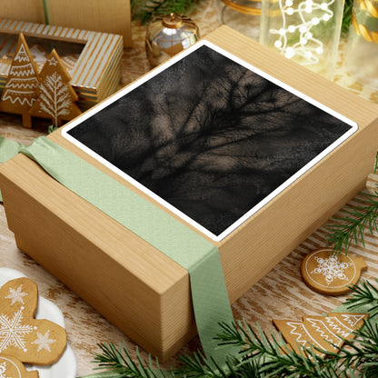 Shadow Play Charcoal Ink Sticker | Moody Dark Japandi Art