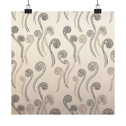 Fern Unfurling Wall Art Print | Summer Japandi Japanese Pattern Art