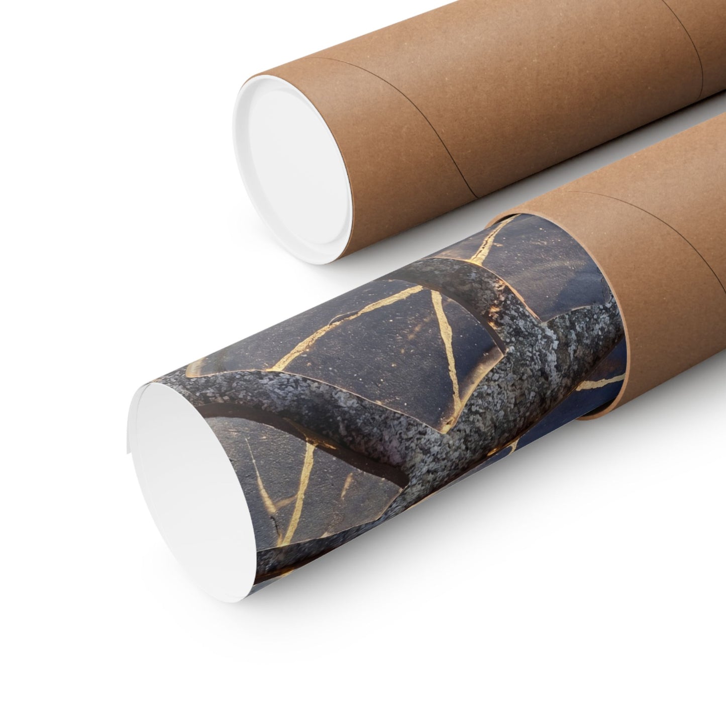 Kintsugi Broken Pottery in Golden Hour | Gold Repair Wall Art Print