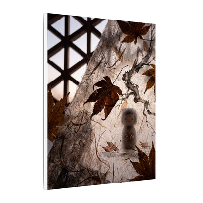 Shoji Screen Autumn Canvas Art | Dark Japandi Atmospheric Design