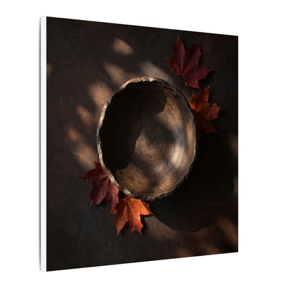 Ceramic Bowl Canvas Art | Autumn Dark Japandi Dark Texture Art