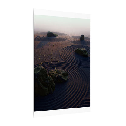 Spring Rock Garden Shadow Zen Canvas Art | Luxurious Decor