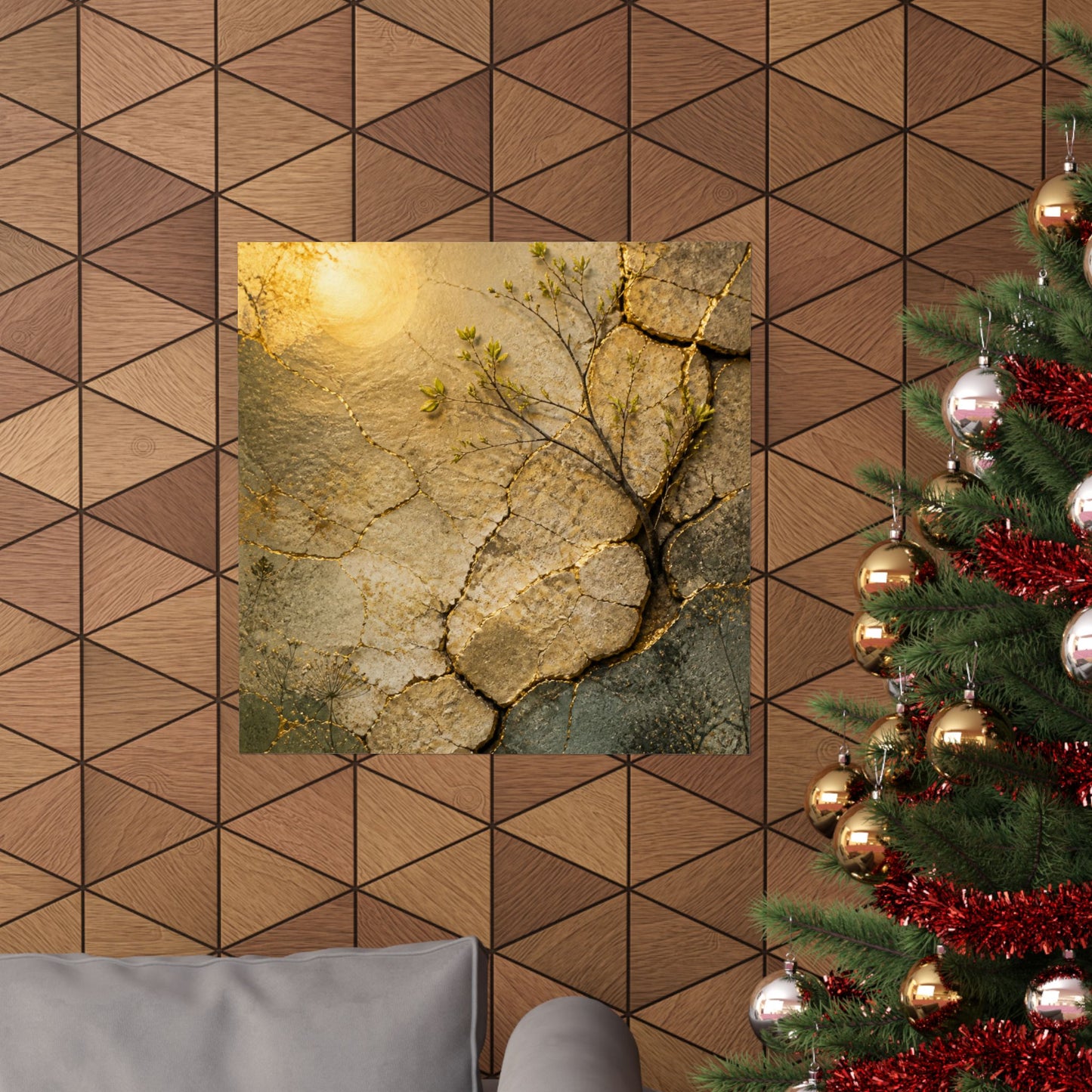 Cracked Earth Texture Wall Art Print | Earthy Japandi Art