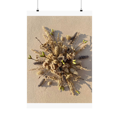 Dried Flowers Spring Wall Art Print | Japandi Neutral Design
