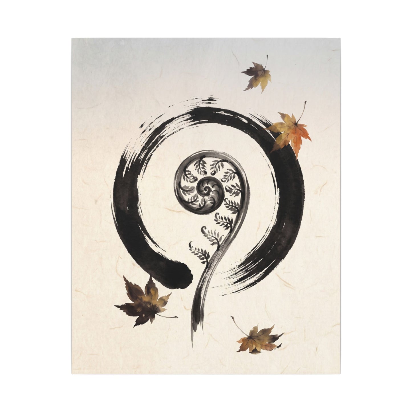 Fern Unfurling Autumn Canvas Art | Zen Peaceful Design