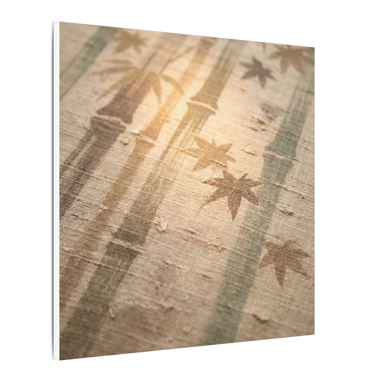 Autumn Bamboo Grove Japanese Pattern Canvas Art | Neutral Decor