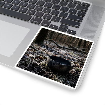 Ceramic Bowl Shadow Zen Sticker | Atmospheric Dark Japandi Art Art Print