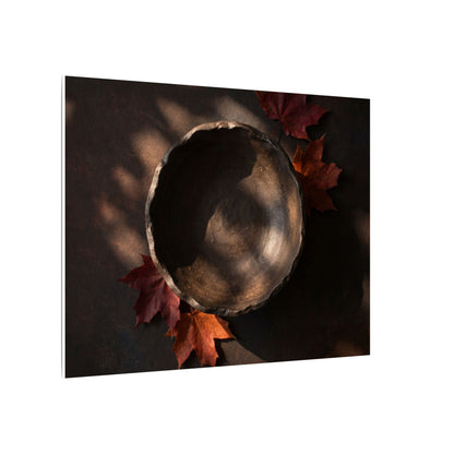 Ceramic Bowl Canvas Art | Autumn Dark Japandi Dark Texture Art