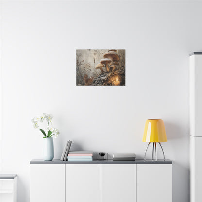 Wild Mushrooms Texture Canvas Art | Elegant Japandi Art