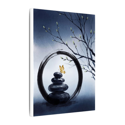 River Stones Spring Canvas Art | Zen Peaceful Design