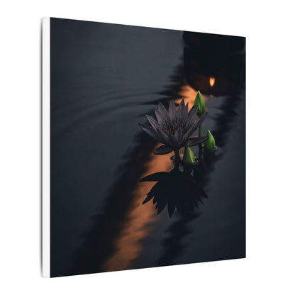 Seijaku Lotus Flower Canvas Art - Dark Japandi Shadow Zen
