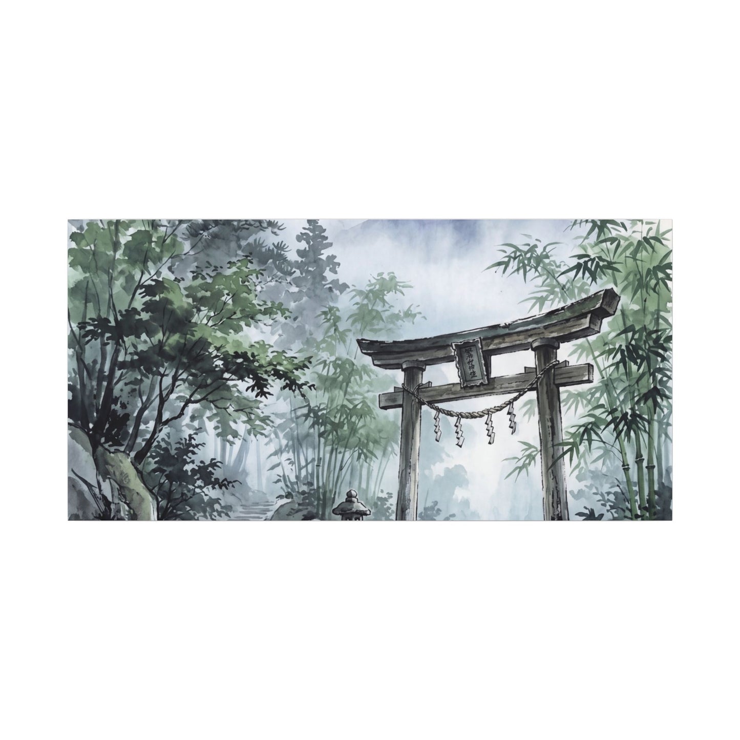 Moonlight Torii Gate Canvas Art - Zen Fukinsei