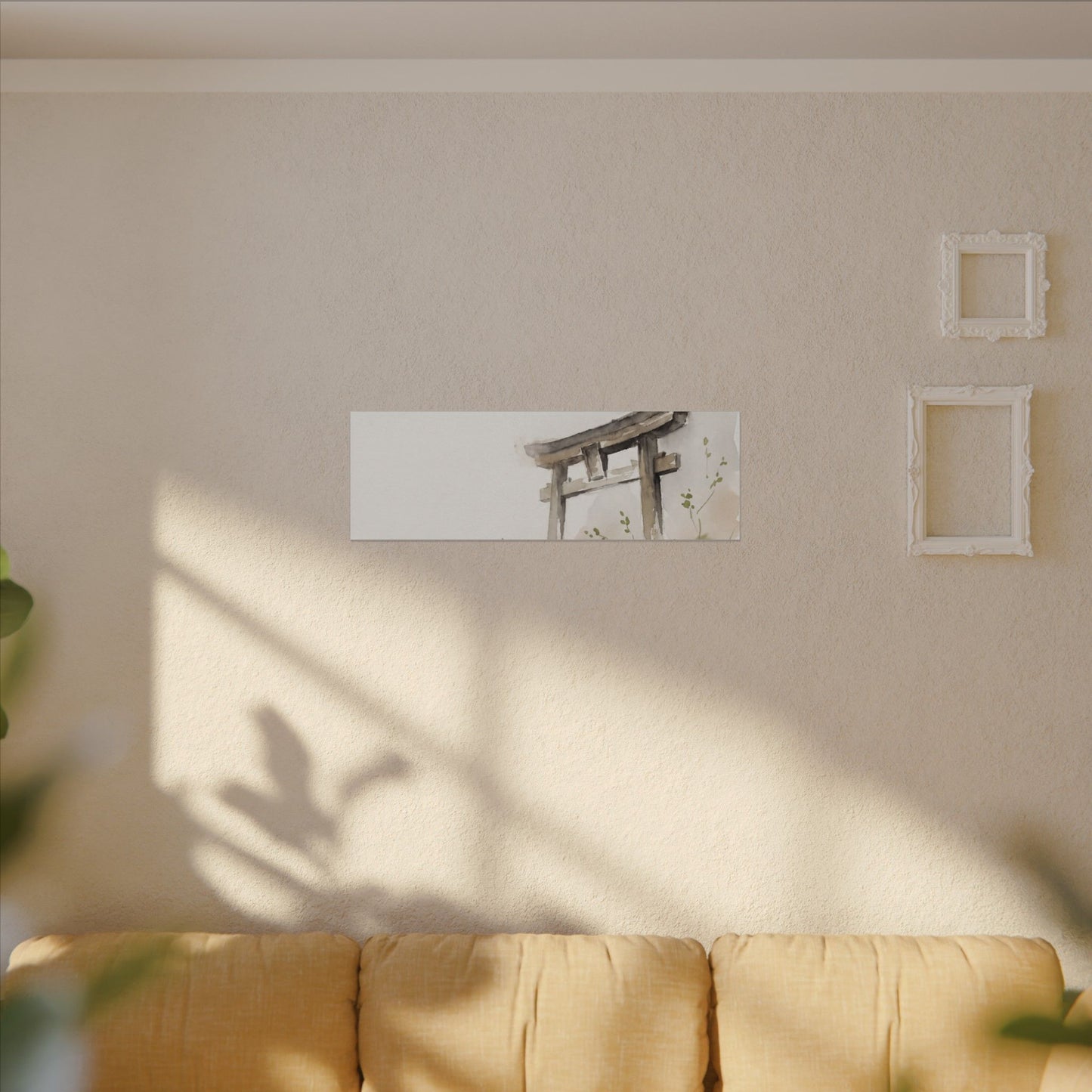 Fukinsei Torii Gate Canvas Art - Japandi Watercolor