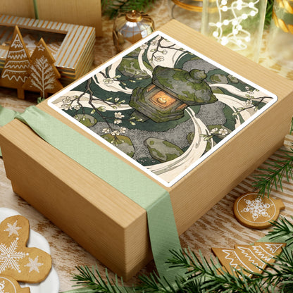 Spring Stone Lantern Ukiyo E Inspired Sticker | Peaceful Decor