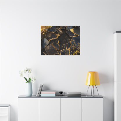 Golden Hour Broken Pottery Canvas Art - Kintsugi Ma