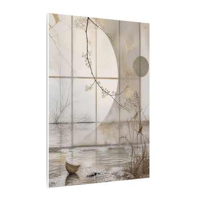 Winter Shoji Screen Japanese Pattern Canvas Art | Elegant Decor