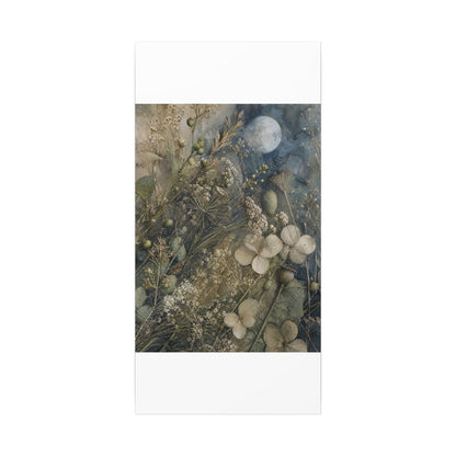 Japandi Dried Flowers in Moonlight | Watercolor Canvas Art