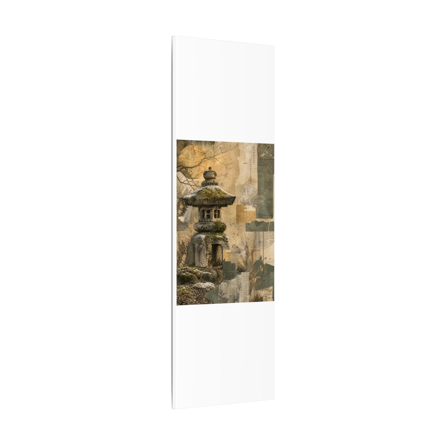 Elegant Stone Lantern Canvas Art - Texture Japandi