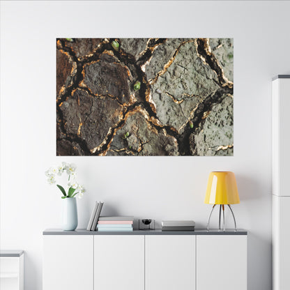 Earthy Cracked Earth Canvas Art - Japanese Pattern Japandi