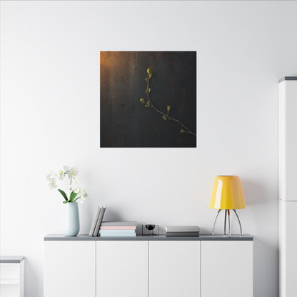 Dark Japandi Rust Patina in Golden Hour | Moody Minimal Canvas Art