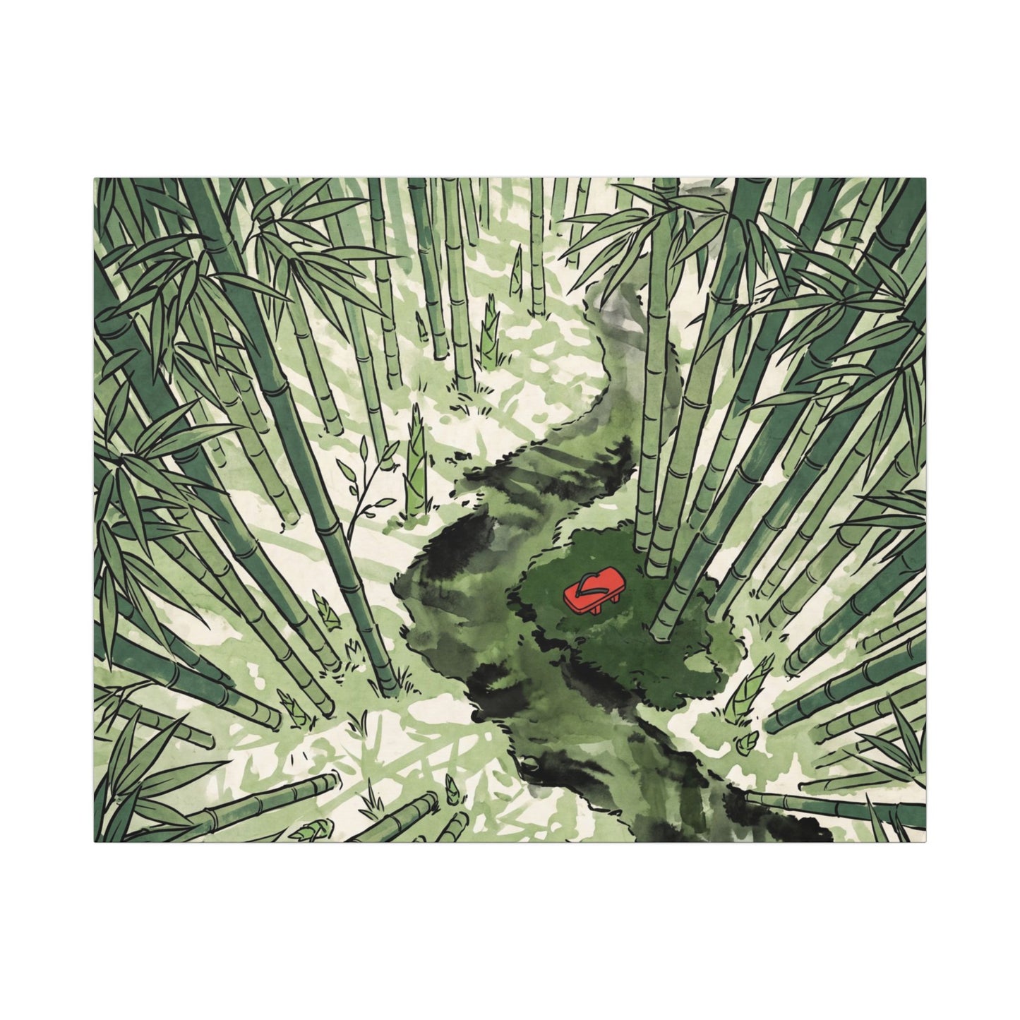 Peaceful Bamboo Grove Canvas Art - Ukiyo E Inspired Zen