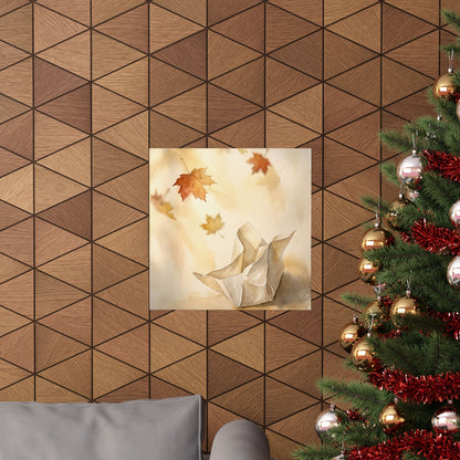 Paper Fold Watercolor Wall Art Print | Earthy Japandi Art