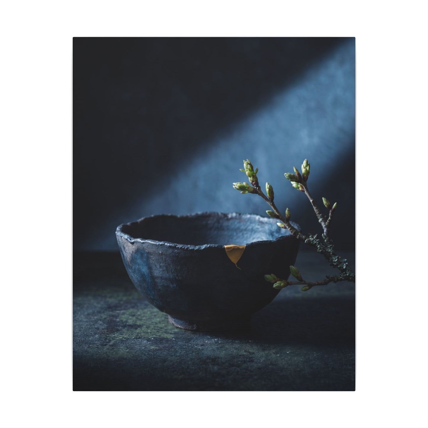 Sophisticated Ceramic Bowl Canvas Art - Shadow Zen Dark Japandi