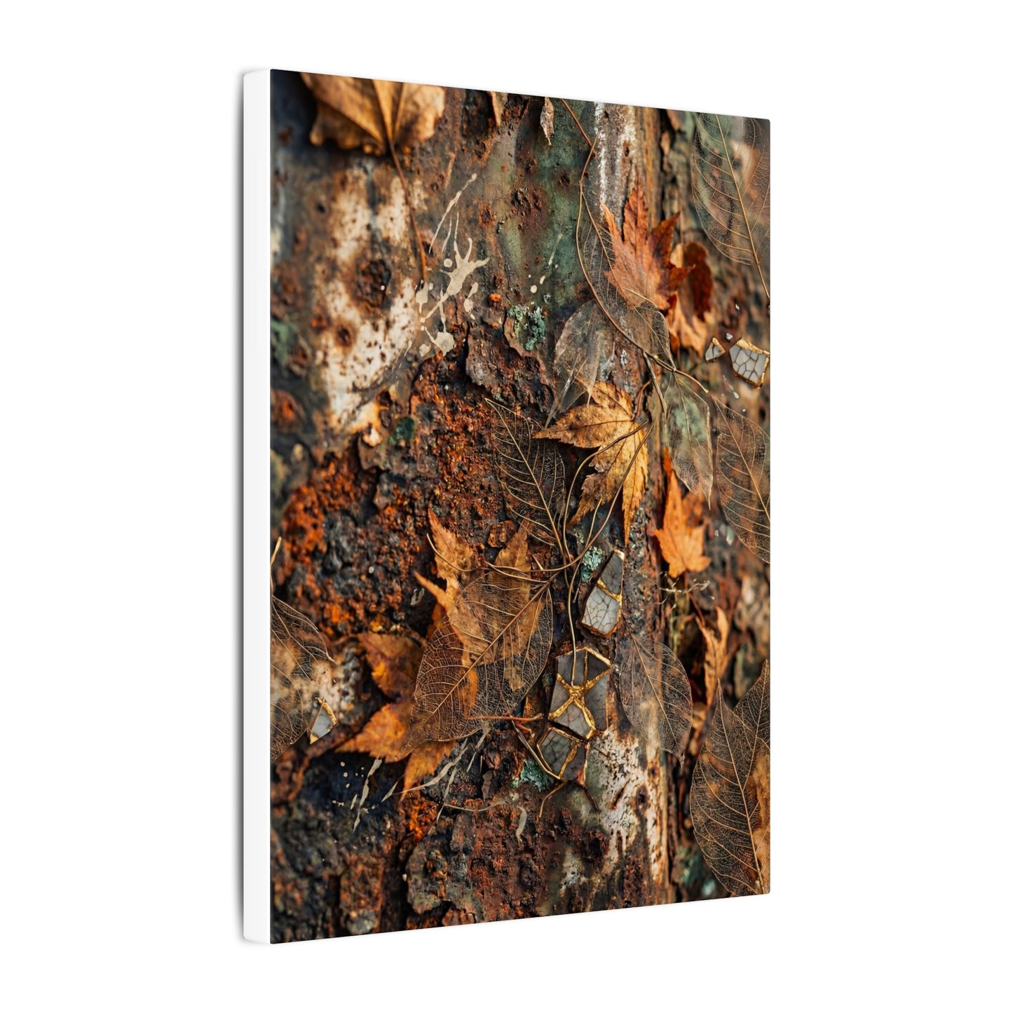 Rust Patina Canvas Art | Autumn Japandi Texture Art