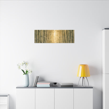Bamboo Grove Winter Canvas Art | Japandi Elegant Design