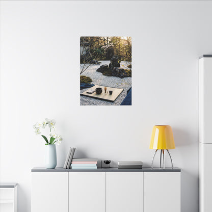 Zen Tea Ceremony in Golden Hour | Karesansui Canvas Art