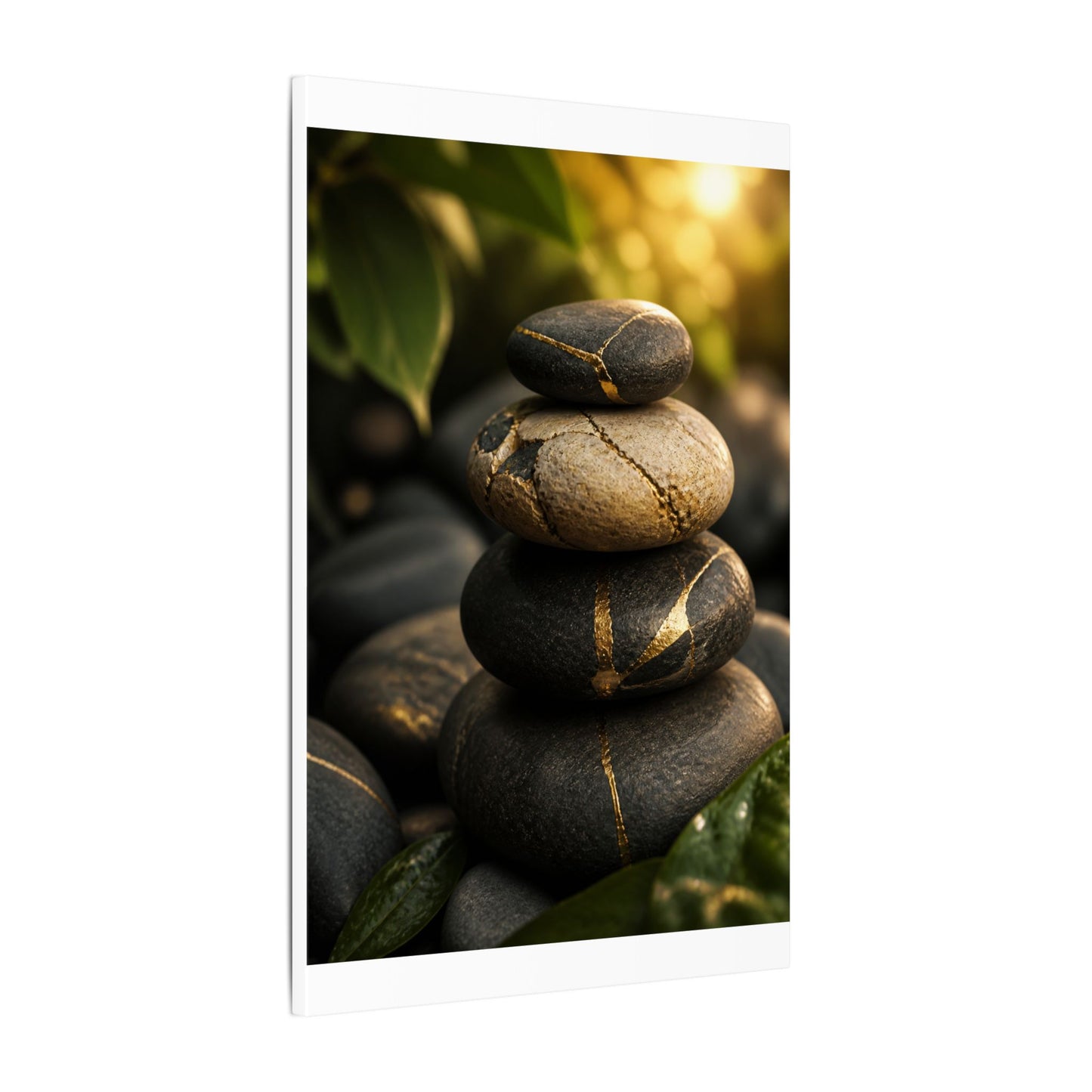 Summer River Stones Broken Beauty Canvas Art | Healing Decor