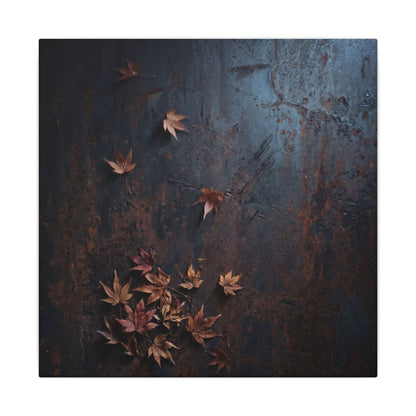 Moonlight Rust Patina Canvas Art - Dark Japandi Mono No Aware