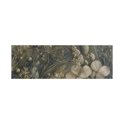 Japandi Dried Flowers in Moonlight | Watercolor Canvas Art