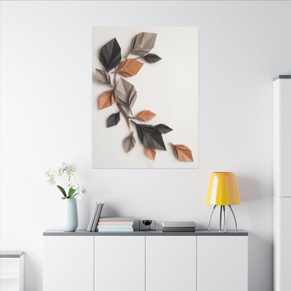Paper Fold Autumn Canvas Art | Japandi Earthy Design