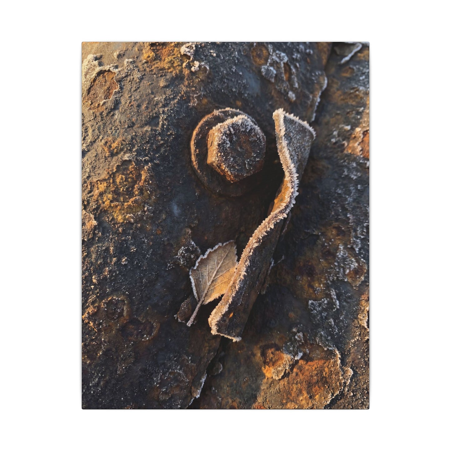 Moody Rust Patina Canvas Art - Moody Minimal Dark Japandi