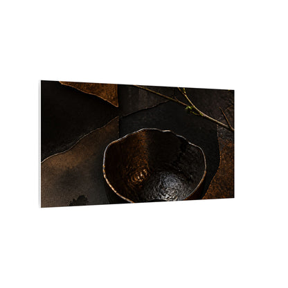 Atmospheric Ceramic Bowl Canvas Art - Shadow Zen Dark Japandi