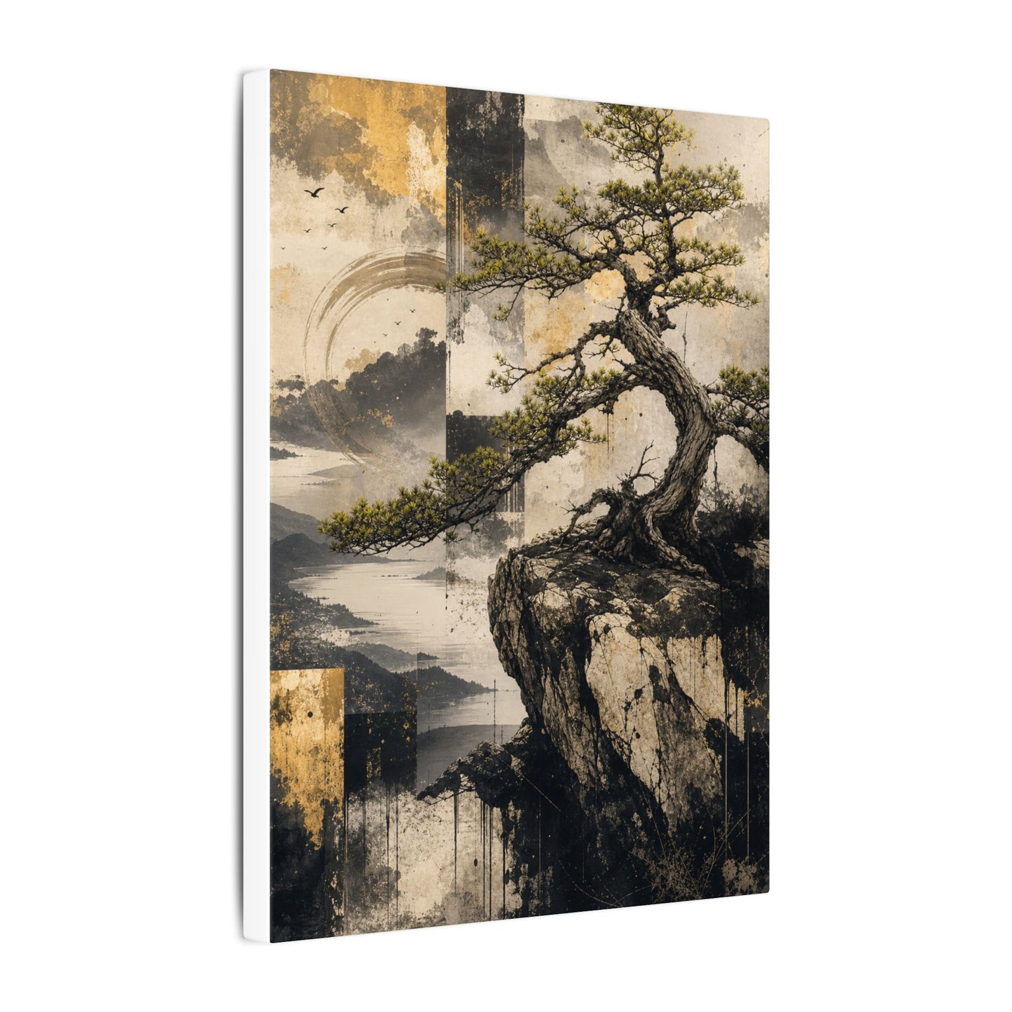 Golden Hour Pine Tree Canvas Art - Japandi Datsuzoku