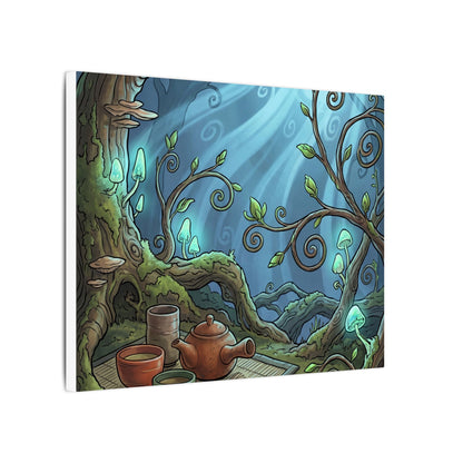 Spring Tea Ceremony Forest Whimsy Canvas Art | Cozy Decor