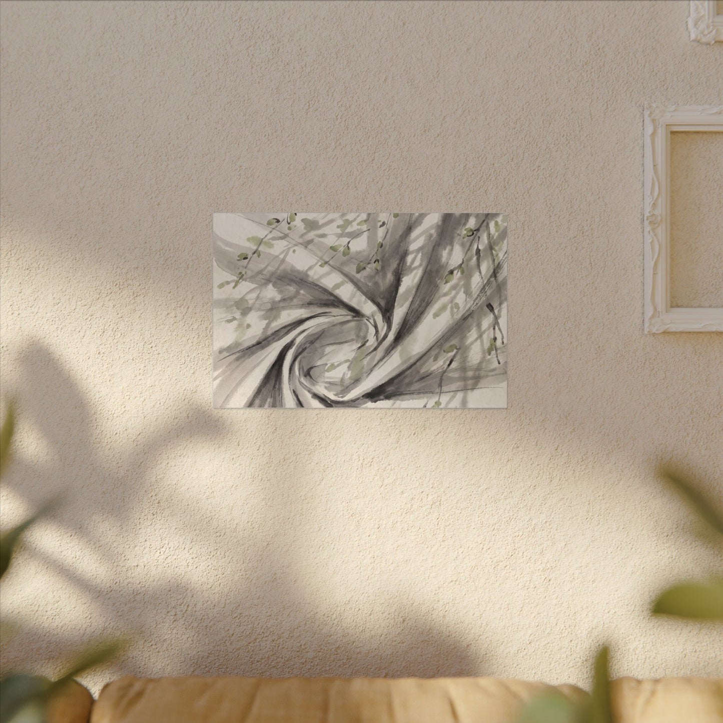 Silk Drape Spring Canvas Art | Zen Contemplative Design