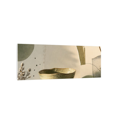 Warm Ceramic Bowl Canvas Art - Minimal Line Japandi