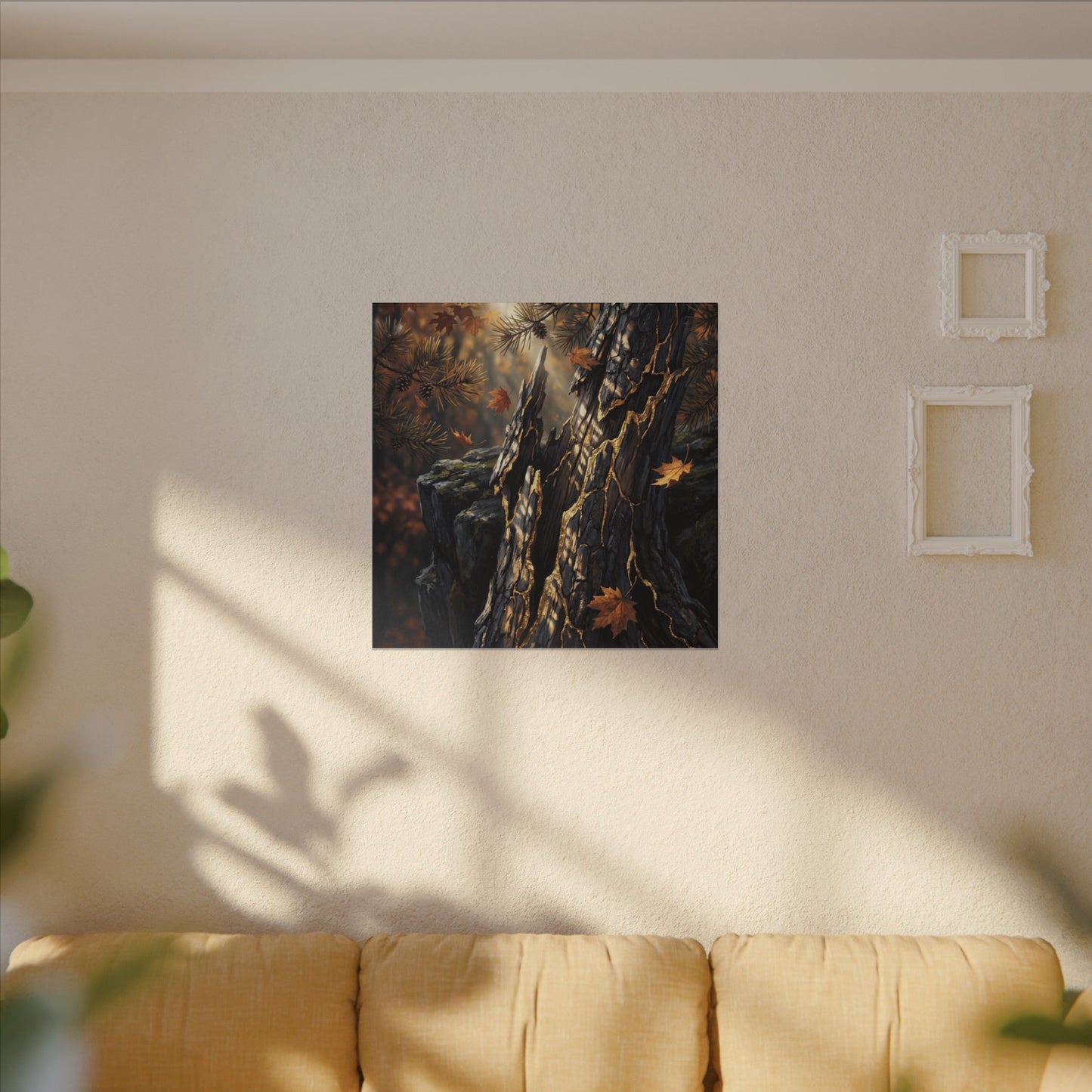 Pine Tree Autumn Canvas Art | Kintsugi Beautiful Design