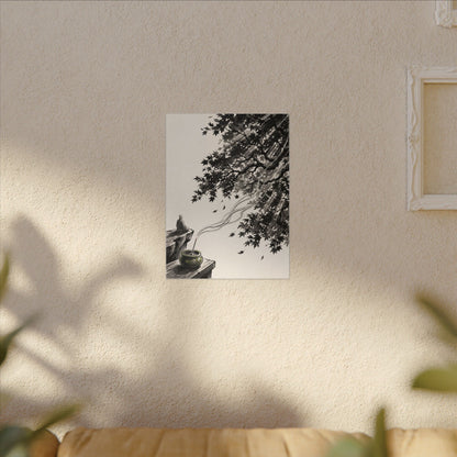 Serene Incense Smoke Canvas Art - Ukiyo E Inspired Zen