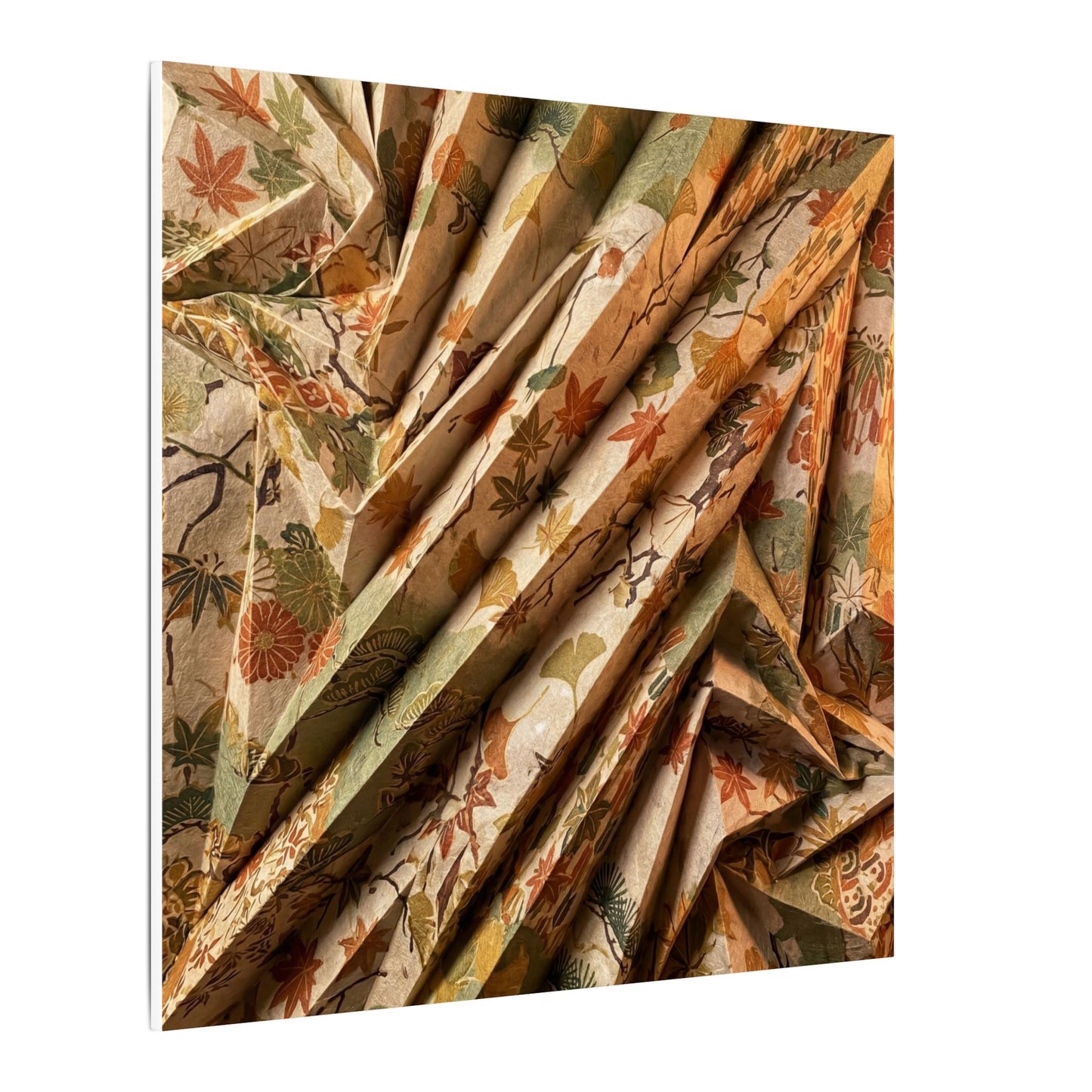 Paper Fold Autumn Canvas Art | Japandi Earthy Design