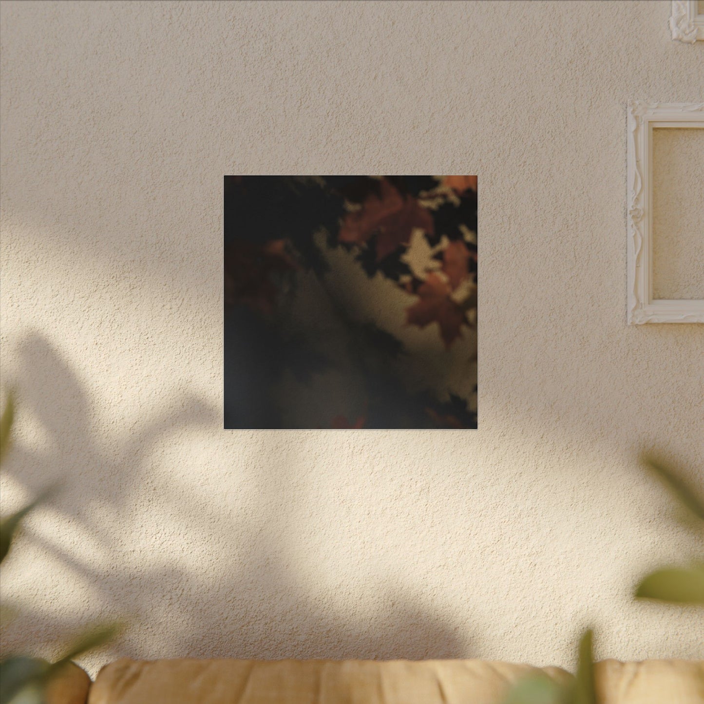 Shadow Play Canvas Art | Autumn Dark Japandi Moody Minimal Art