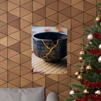 Autumn Tea Ceremony Gold Vein Wall Art Print | Healing Decor